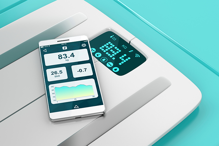 Smartphone et balance connectée